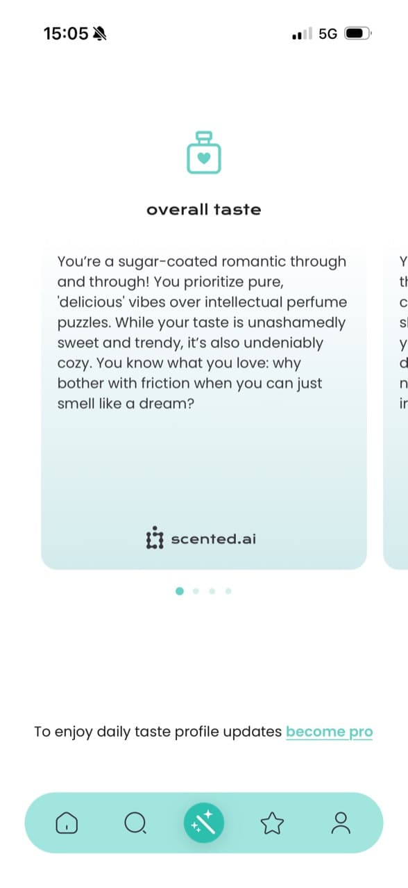 scented.ai personal taste profile